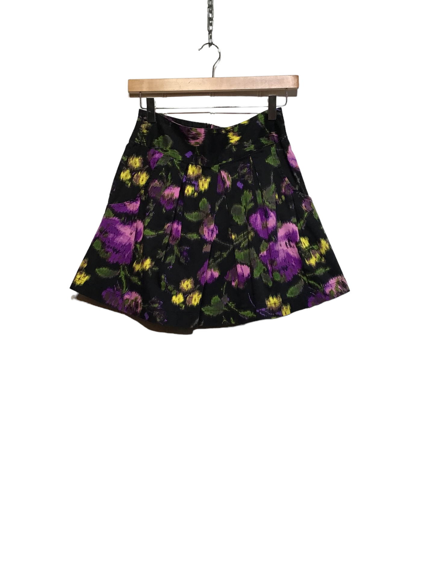 Pleated Flower Patterned Skirt (Size S)